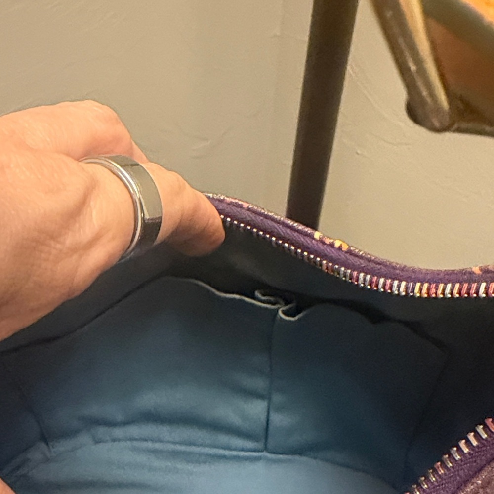 Vintage Y2K Dooney & Bourke Small  Rainbow Zipper Monogram Shoulder Bag - Picture 7 of 14